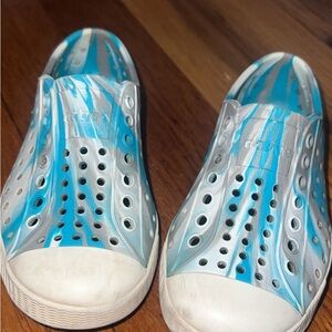 Native Kids Shoes - Blue and White Slip-On Sneakers